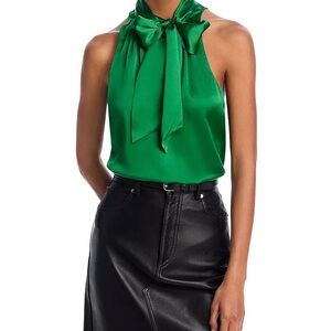 NWT Cinq a Sept Maude Silk Halter Top, color Rosebud, size S